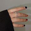 Platinum Plated Ladies Vintage Wear Combination Ring, Specification:J2100