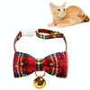 Christmas Red Plaid Dog & Cat Bow Tie Collar - Small (17-30cm)