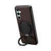 For Samsung Galaxy S24 FE 5G Denior A14 Skin Feel Rotating Holder MagSafe Phone Case(Brown)