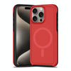For iPhone 15 Pro Max Shockproof MagSafe Armor PC Hybrid TPU Phone Case(Red+Black)