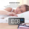 Bedside Alarm Clock Sound Control Mirror LED Music Clock (Silver)