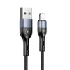 USAMS US-SJ448 U55 2A 8 Pin Aluminum Alloy Weave Charging Cable, Length:1m (Black)