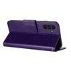 For Samsung Galaxy A36 5G Butterfly Flower Pattern Flip Leather Phone Case(Dark Purple)