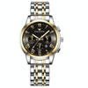 FNGEEN 4006 Ladies Quartz Watch Fashion Luminous Date Display Watch(Gold Black Surface)