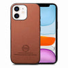 For iPhone 11 Twill Fabric Leather Skin Back Phone Case(Brown)