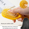 Portable Cactus Folding Air Cushion Comb Anti-Static Fine Tooth Scalp Massage Comb(Yellow)