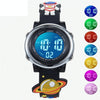 JNEW A380-86161 Children Cartoon 3D Space Planet Multifunctional Waterproof Sports LED Electronic Watch(Black)