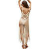 Summer Long Tassels Camisole Cover-up Hand Hook Hollow Sunscreen Shirt, Size: Free Size(Black)