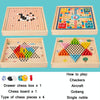 Children Wooden Multifunctional Parent-Child Interactive Puzzle Board Toy, Set Specification: 4 In 1 Chess