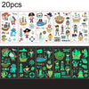 20 PCS Y01-05 Kids Cartoon Luminous Tattoo Sticker Waterproof And Sweat Proof Party Activity Face Sticker(Sea Stick)