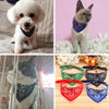 Adjustable Blue Dog Bandana Scarf - PU Leather - Medium