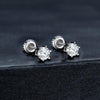 MSE007 S925 Sterling Silver Moissanite White Gold Plated Simple Elegant Earrings