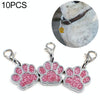 10 Pink Enamel Paw Print Charms - Jewellery Making, Keychain Crafts