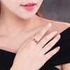 Women Fashion Zircon Metal Wedding Open Rings Size:8(Black and Gold)