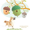 Dog Leaky Ball Toy, Acorn, Slow Feeder, Peacock Green, Silicone