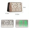 670 Mirror LED Multifunctional Temperature Alarm Clock Bedside Touch Digital Clock(Black White Light)