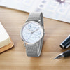 CAGARNY 6812 Round Dial Alloy Silver Case Fashion Women Watch Quartz Watches with Stainless Steel Band