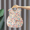 Children Summer Sleeveless Bibs Flowery Eating Reversible Clothes, Style: Cherry(Size: 90)