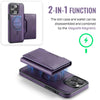 For iPhone 14 Pro DG.MING MAGKING-K2 Series MagSafe RFID Card Bag Detachable Phone Case(Purple)