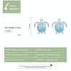 S925 Sterling Silver Blue Turtle Women Earrings