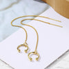 E2210-1 Dual Ball C Clip Long Ear Wire Women Simple Earrings