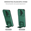 For Samsung Galaxy S25 5G Stereoscopic Holder Sliding Camshield Phone Case(Green)