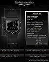 SANDA 388 Fashionable Square Outdoor Sports Leisure Watch Men's And Women's Multi-Functional Waterproof Luminous Electronic Watch(White)
