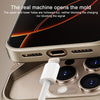 For iPhone 15 Aluminum Alloy Solid Wood Frameless Hollow Metal Phone Case(Gold)