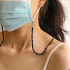 Drop Style Faceted Crystal Mask Lanyard Necklace Chain Glasses Chain(Black)