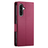 For Samsung Galaxy A36 Side Buckle Magnetic Frosted Leather Phone Case(Wine Red)