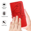 For Asus ROG Phone 8 Embossed Butterfly Leather Phone Case(Red)
