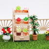 1:12 Mini House Toy Simulation Wooden Flower Stand Model(Wooden Color)