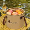 Outdoor Folding Bucket Travel Camping Portable Large Capacity Water Storage Bucket, Capacity: 10L Beige