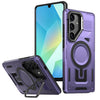 For Samsung Galaxy A16 5G Shield Hollow Frame Holder MagSafe Phone Case(Purple)