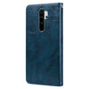 For Xiaomi Redmi Note 8 Pro Business Style Oil Wax Texture Horizontal Flip Leather Case, with Holder & Card Slots & Wallet(Blue)