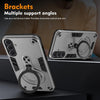 For Samsung Galaxy S25+ 5G Metal Ring 360 Degree Rotating Holder PC Hybrid TPU Phone Case(Silver Grey)
