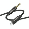 Borofone BL22 3.5mm to 8 Pin Zinc Alloy Dignity AUX Audio Cable, Length:1m(Black)