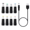 8 In 1 DC Power Cord USB Multi-Function Interchange Plug USB Charging Cable(Black)