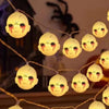 LED Halloween Decoration Atmosphere Layout Ghost Face Light String, Model: 1.5m 10 LEDs Always On(Warm White)