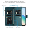 For Samsung Galaxy S25 Ultra 5G Magnetic Closure Nine Card Slots Zipper Leather Case with Hand Strap(Dark Green)