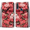 For Alcatel 1SE 2020 Coloured Drawing Cross Texture Horizontal Flip PU Leather Case with Holder & Card Slots & Wallet & Lanyard(Pink Rose Garden)