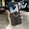 For Samsung Galaxy Z Flip5 5G Sparkling Diamond Rhombus PC Phone Case with Ring(Black)
