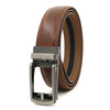 125cm Second Layer Cowhide Men Business Belt Automatic Buckle Belt(Light Brown)