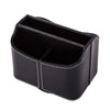 360 Degrees Rotating Desk Organizer Storage Box PU Leather Remote Control Holder, Style: Antique Pattern