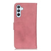 For Samsung Galaxy A36 5G KHAZNEH Cowhide Texture Horizontal Flip Leather Phone Case(Pink)