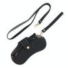 Portable Anti-Scratch And Wear-Resistant PU Leather Eyeglasses Bag Sunglasses Storage Case, Style: Neck Strap+Handle Model Black