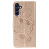 For Samsung Galaxy A16 4G / 5G Rose Butterfly Embossed Leather Phone Case(Rose Gold)