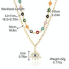 Angel Eyes Pendant Layered Necklace, Model: N2210-3 Double-layer Color Eyes