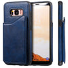 For Galaxy S8 Shockproof Calf Texture Protective Case with Holder & Card Slots & Frame(Blue)