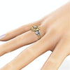 Fashion Female Cute Sunflower Crystal Rings for Women, Ring Size:11(White)